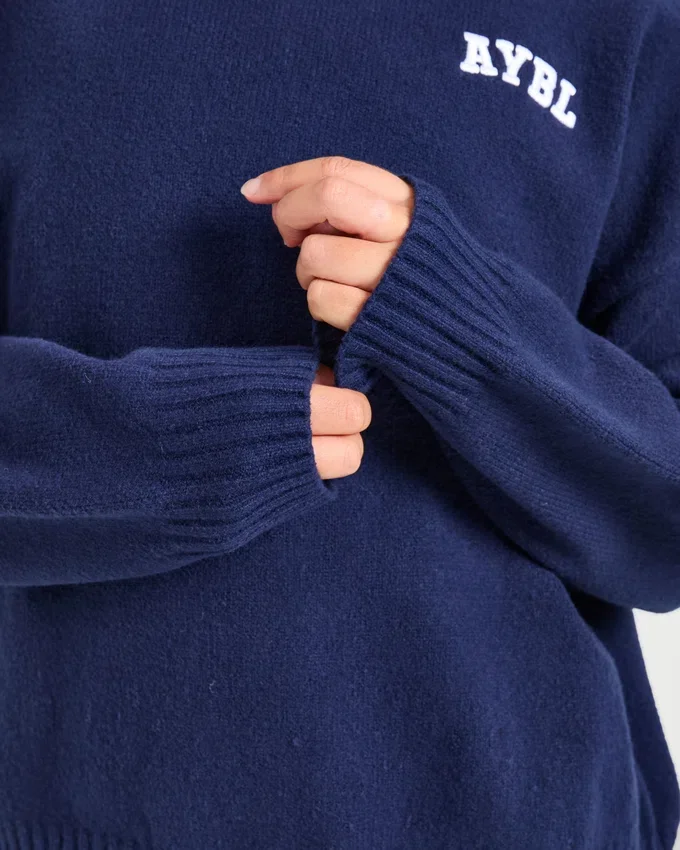 Sweat à capuche oversize en maille avec logo minimaliste « Varsity »