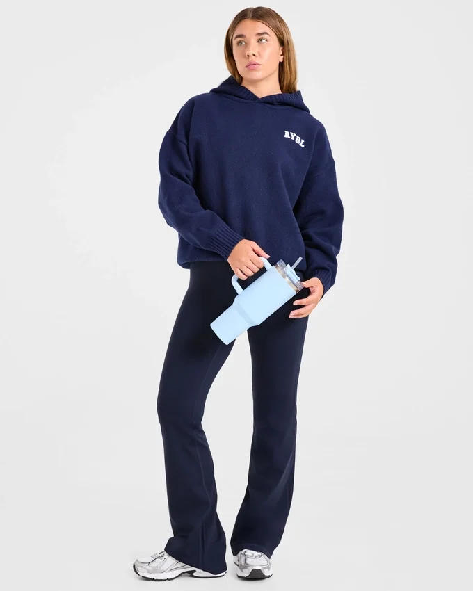 Sweat à capuche oversize en maille avec logo minimaliste « Varsity »
