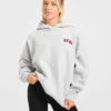 Sweat à capuche oversize en maille avec logo minimaliste « Varsity »