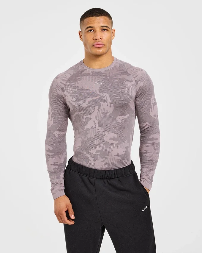 T-shirt à manches longues Camo Seamless motif camouflage