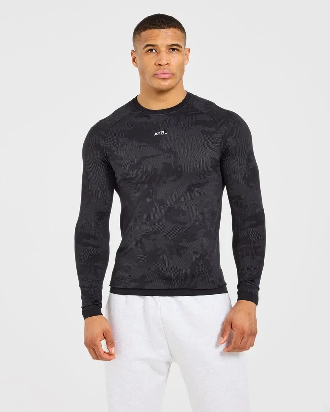 T-shirt à manches longues Camo Seamless motif camouflage