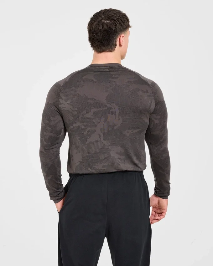 T-shirt à manches longues Camo Seamless motif camouflage