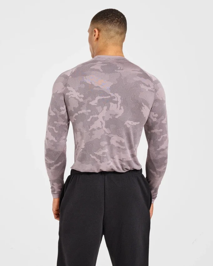 T-shirt à manches longues Camo Seamless motif camouflage