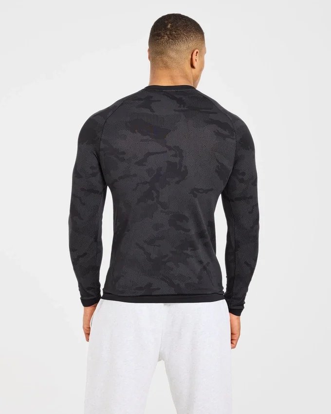 T-shirt à manches longues Camo Seamless motif camouflage