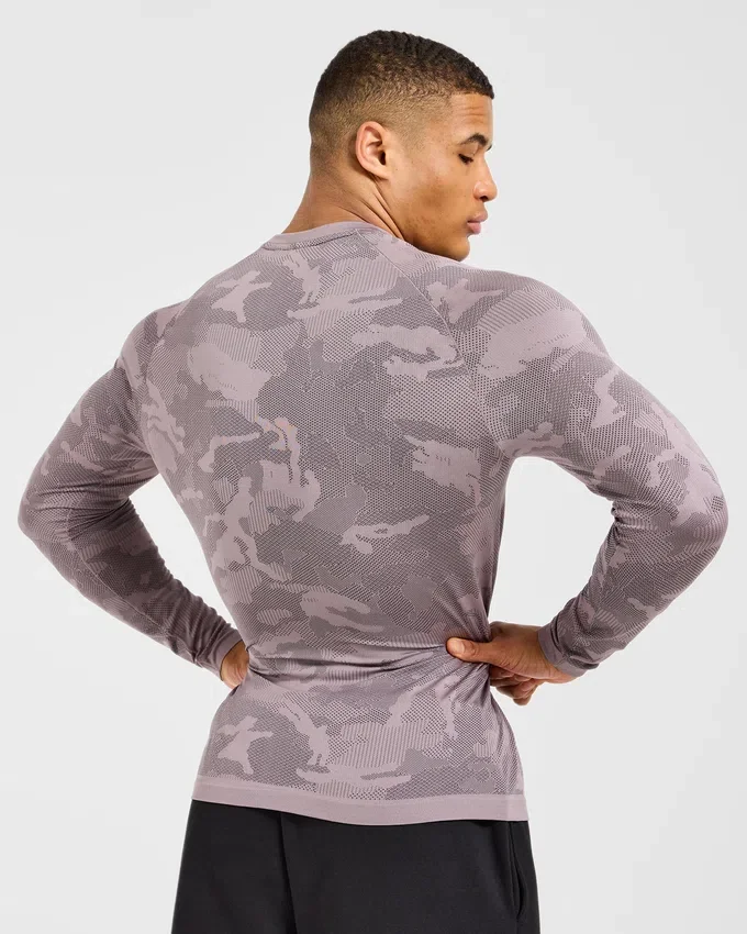 T-shirt à manches longues Camo Seamless motif camouflage