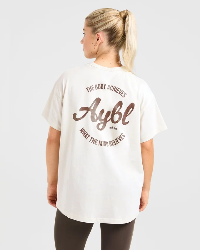 T-shirt oversize « Body Achieve Mind Believe »