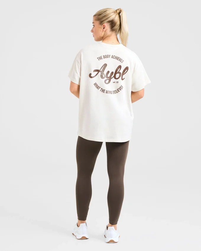 T-shirt oversize « Body Achieve Mind Believe »