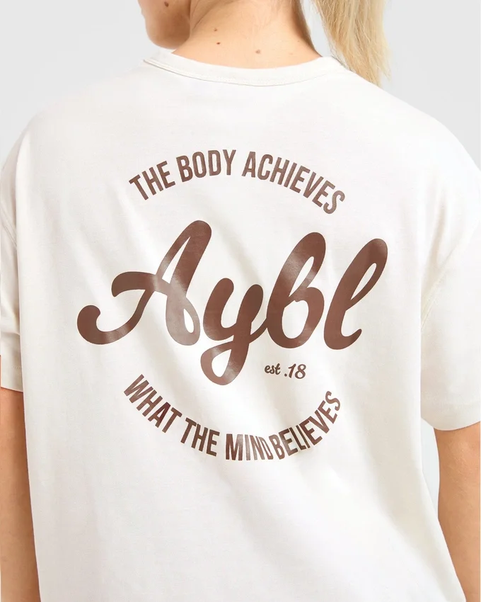 T-shirt oversize « Body Achieve Mind Believe »