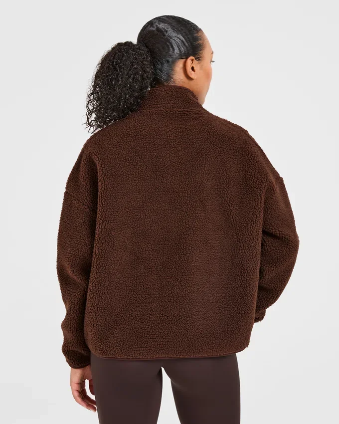 Veste polaire oversize à fermeture éclair