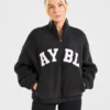 Veste zippée en polaire oversize style « varsity »