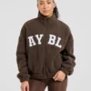 Veste zippée en polaire oversize style « varsity »