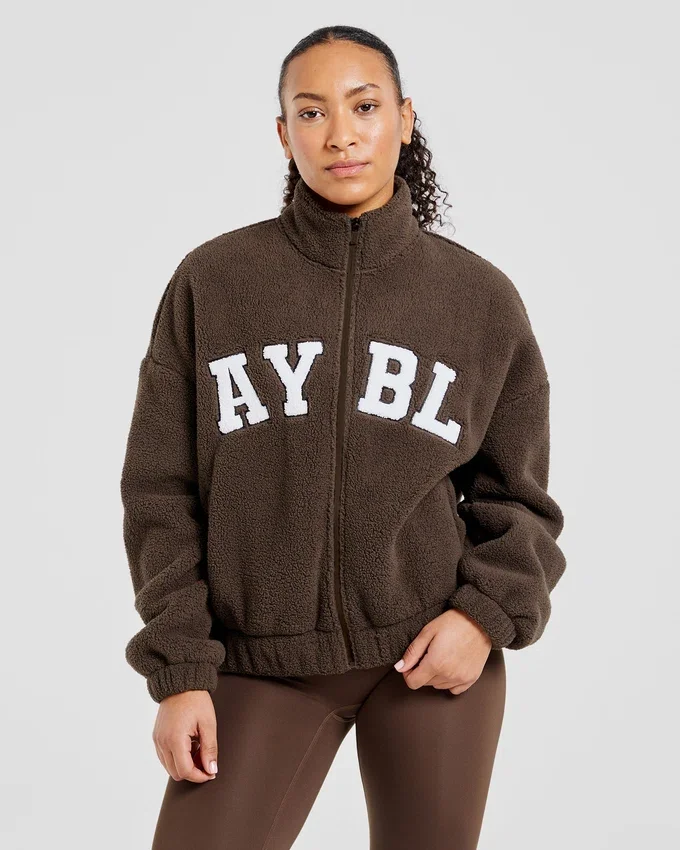 Veste zippée en polaire oversize style « varsity »