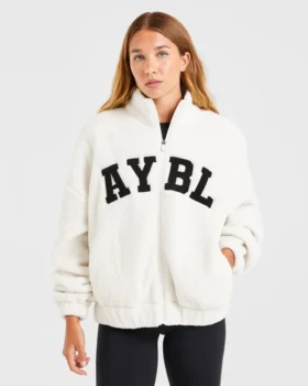 Veste zippée en polaire oversize style « varsity »