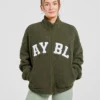 Veste zippée en polaire oversize style « varsity »