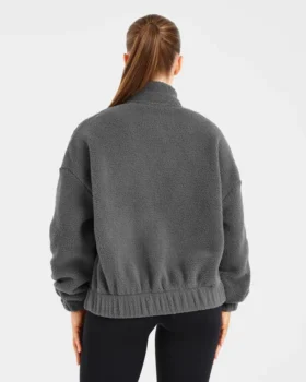 Veste zippée en polaire oversize style « varsity »