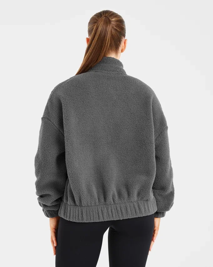 Veste zippée en polaire oversize style « varsity »