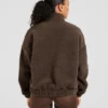 Veste zippée en polaire oversize style « varsity »