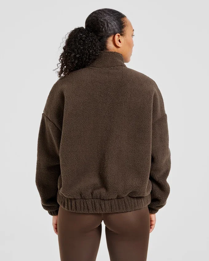Veste zippée en polaire oversize style « varsity »