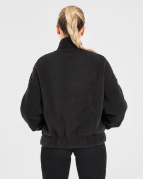 Veste zippée en polaire oversize style « varsity »