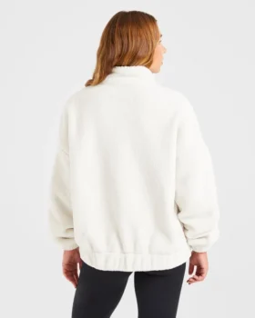 Veste zippée en polaire oversize style « varsity »