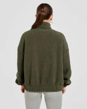 Veste zippée en polaire oversize style « varsity »