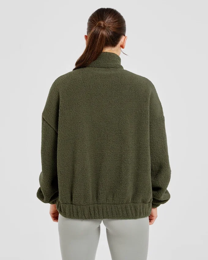 Veste zippée en polaire oversize style « varsity »