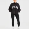 Veste zippée en polaire oversize style « varsity »