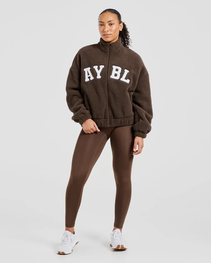 Veste zippée en polaire oversize style « varsity »
