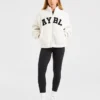 Veste zippée en polaire oversize style « varsity »