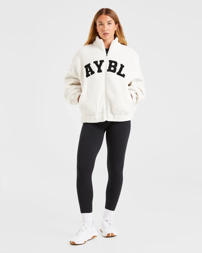 Veste zippée en polaire oversize style « varsity »