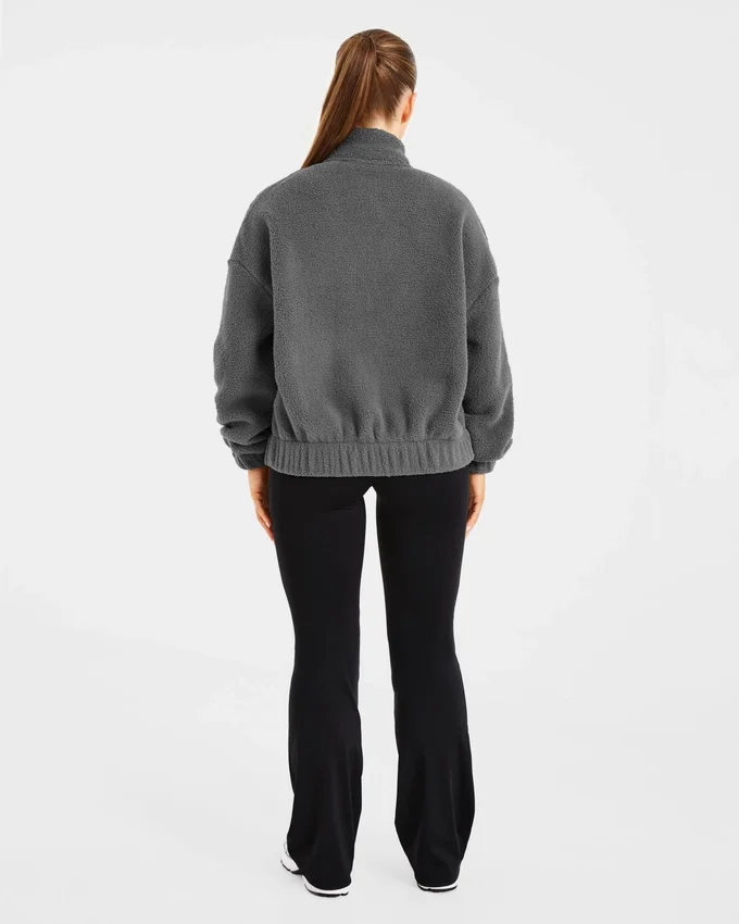 Veste zippée en polaire oversize style « varsity »