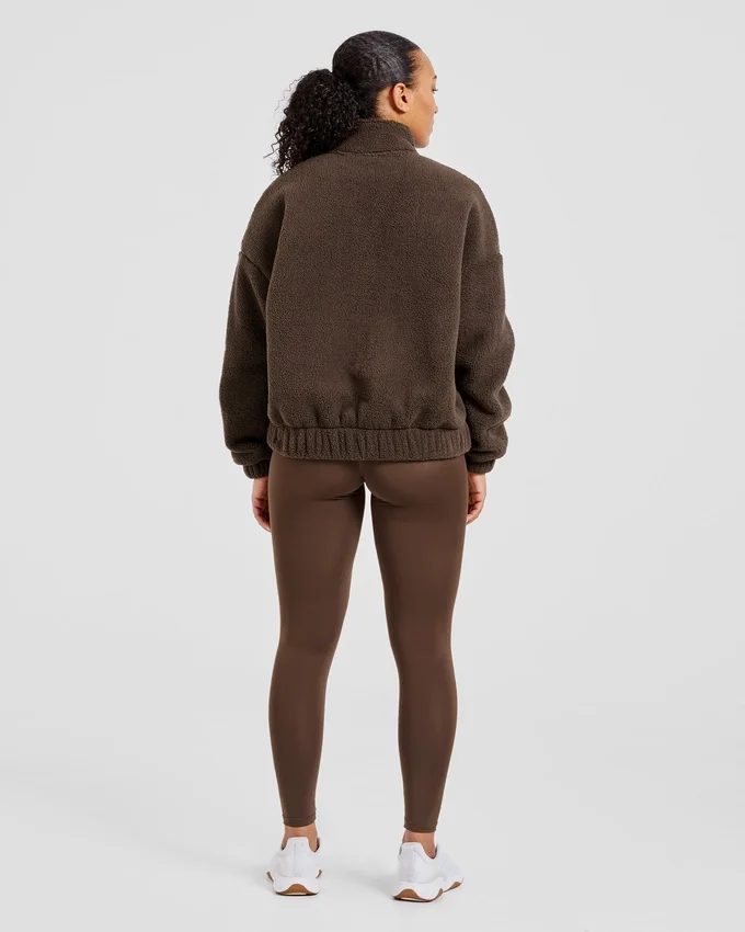 Veste zippée en polaire oversize style « varsity »