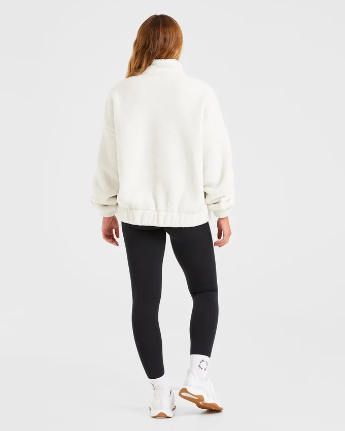 Veste zippée en polaire oversize style « varsity »