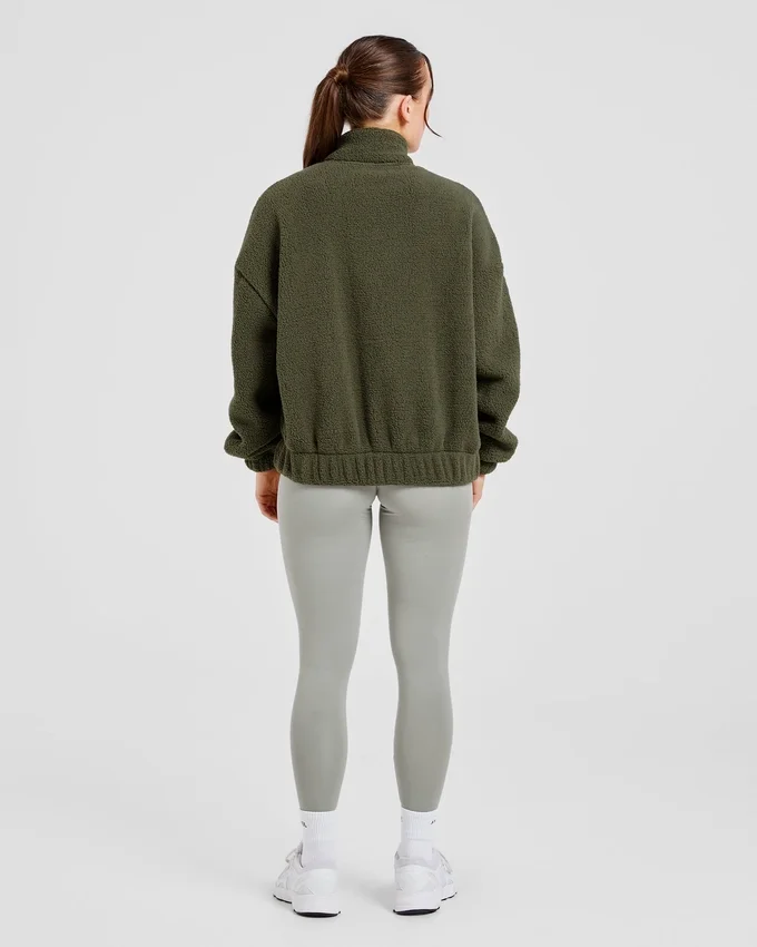 Veste zippée en polaire oversize style « varsity »