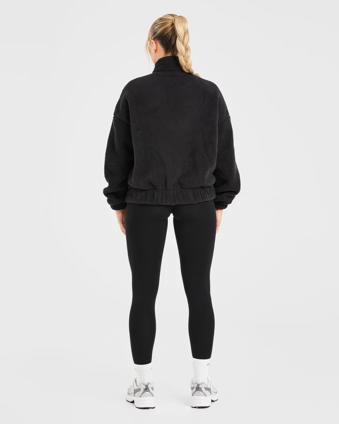 Veste zippée en polaire oversize style « varsity »