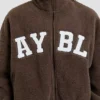 Veste zippée en polaire oversize style « varsity »