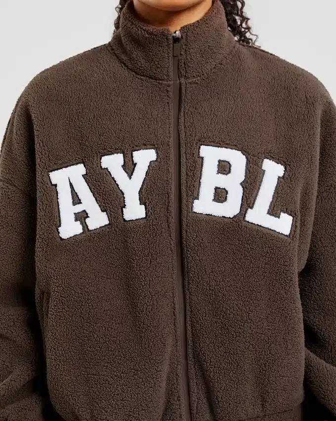 Veste zippée en polaire oversize style « varsity »
