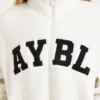 Veste zippée en polaire oversize style « varsity »