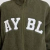 Veste zippée en polaire oversize style « varsity »