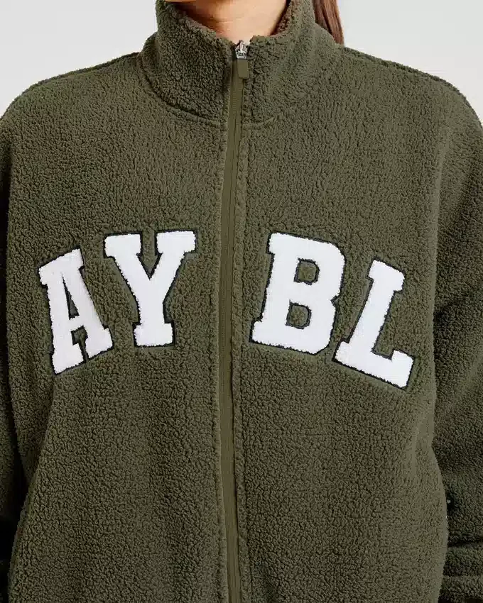 Veste zippée en polaire oversize style « varsity »