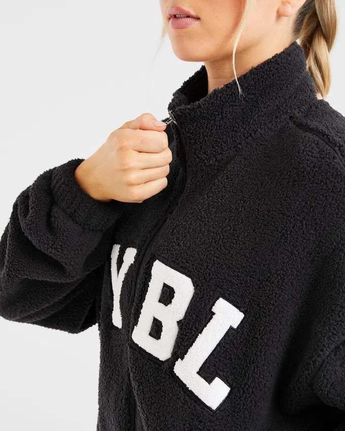 Veste zippée en polaire oversize style « varsity »