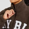 Veste zippée en polaire oversize style « varsity »