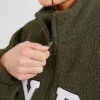 Veste zippée en polaire oversize style « varsity »