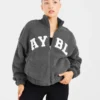 Veste zippée en polaire oversize style « varsity »