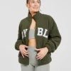 Veste zippée en polaire oversize style « varsity »