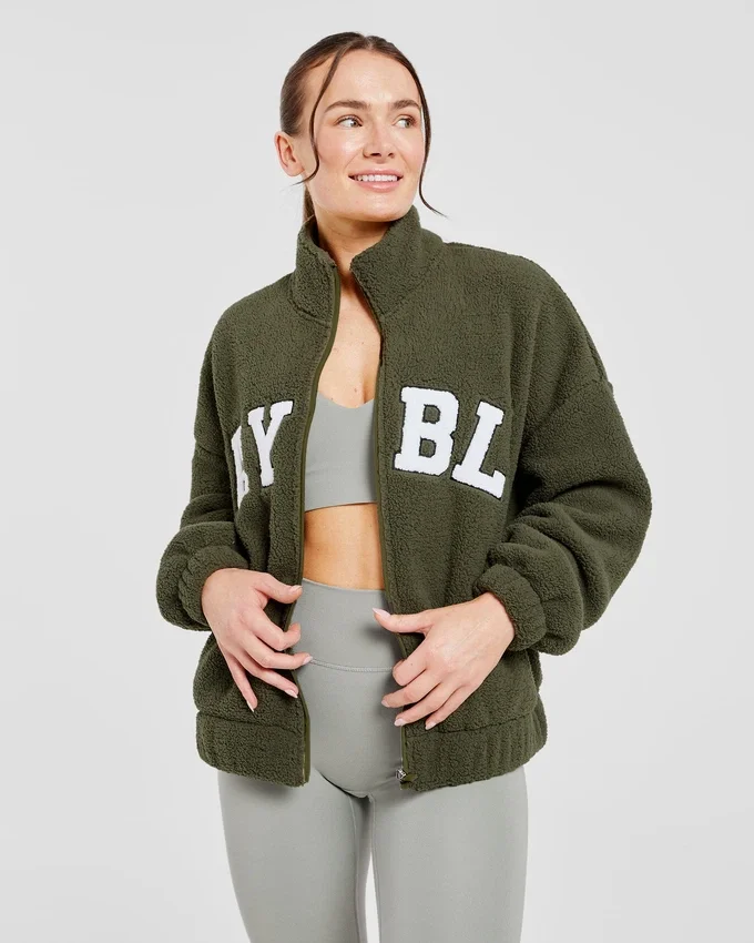 Veste zippée en polaire oversize style « varsity »