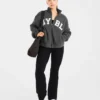 Veste zippée en polaire oversize style « varsity »