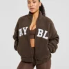 Veste zippée en polaire oversize style « varsity »