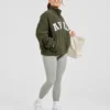 Veste zippée en polaire oversize style « varsity »